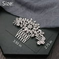thumbnail image 2 of Wedding Hair Combs Silver Flower Bridal Hair pieces Rhinestone Hair Headband Pearl Hair Accessory for Women and Girls (A), 2 of 4