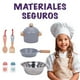 thumbnail image 5 of Cocina de Madera Infantil | Cocina de Juguete para niñas | Incluye: Cocina, Palas, sarten, Olla con Tapa, tarja, salero y 1 pimentero | Cocinita de Juguete para niñas Multicolor, 5 of 9