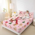 thumbnail image 3 of Manfei Red Initial K Letter Twin Sheet Sets, Kawaii Cartoon Santa Claus Twin Fitted Sheet, Christmas Reindeer Flat Sheet, Microfiber Bedroom Decor, 3pcs, 3 of 6