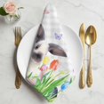 thumbnail image 2 of Easter Cloth Napkins, Spring Botanical Rabbit Butterfly Floral Grey Plaid Washable and Reusable Dinner Napkins Set of 2, Table Napkin for Kitchen Party Birthday Wedding Hotel Housewarming 20"x20", 2 of 9