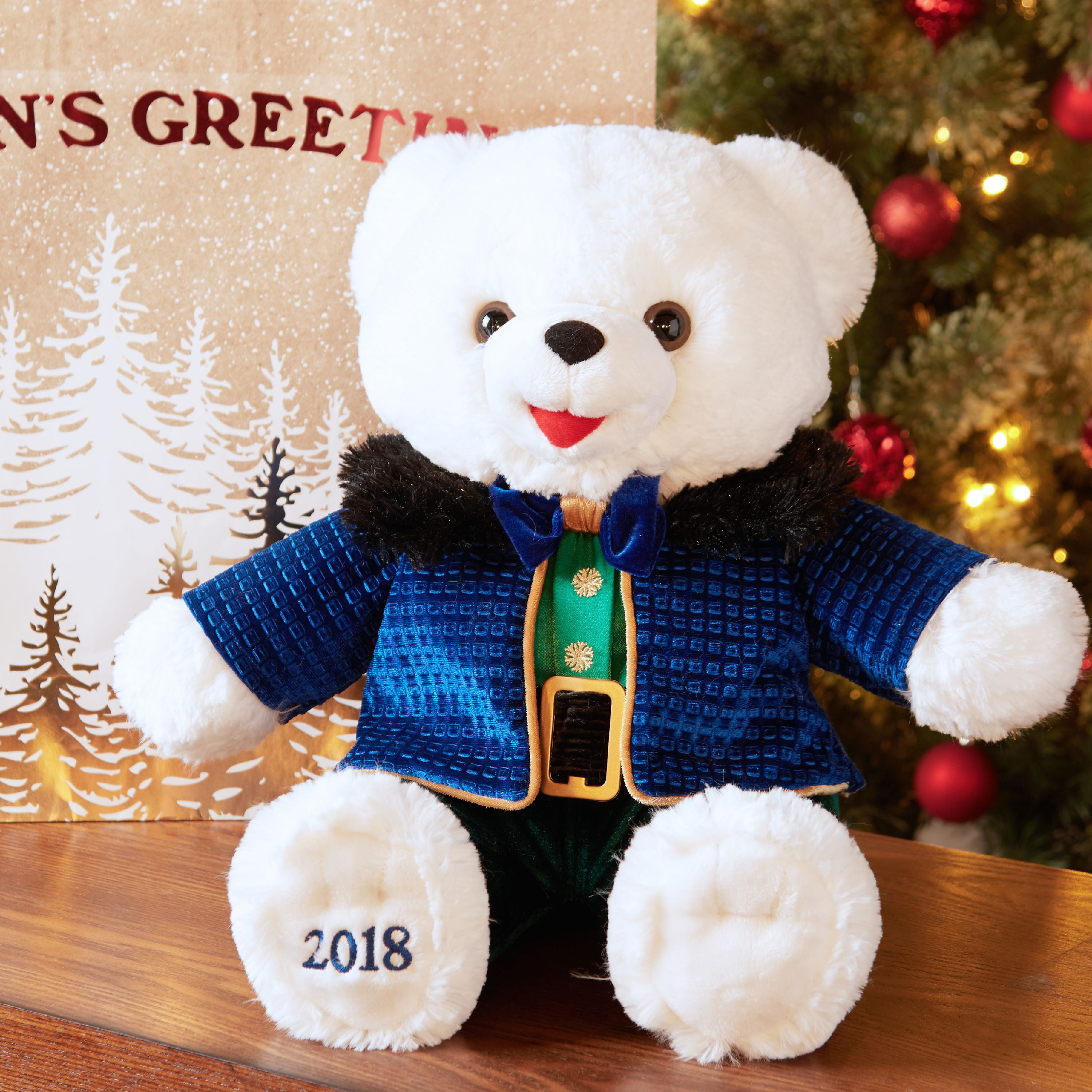 Plush, Teddy Bear, Boy, 2018, White 