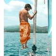 thumbnail image 3 of HAPPY BAY Men's Pareo Standard Beachwear Dashiki Sarong Full Beach Wrap One Size Tribal, Orange Summer Vacation Aloha, 3 of 5