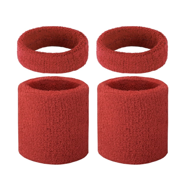 TOPTIE 4 Pcs Bandeaux Biceps Bracelets de Poignet Bandeaux Absorbants Anti-Transpiration, Brassard Élastique pour Football Basketball Baseball Bataille