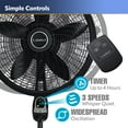 Lasko Cyclone 3Speed Pedestal Fan with Remote and Timer, 1843, Black