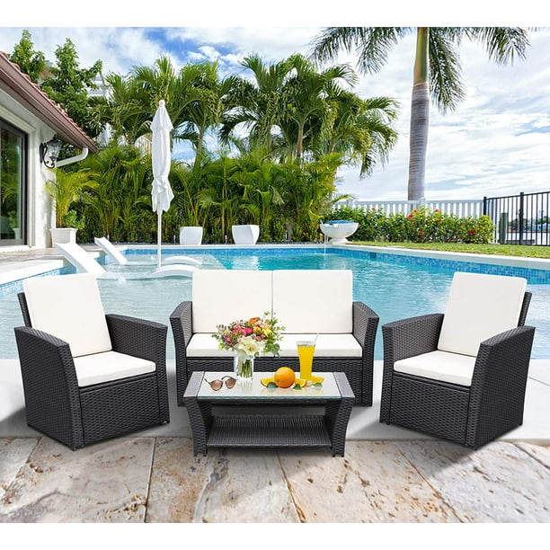 Tusy 5pcs Outdoor Patio Furniture Sets High Back Rattan Chair Sectional Sofa And Coffee Table Backyard Pool Garden Set Beige Cushions Com - Tall Back Wicker Patio Chairs Tusy 5pcs Outdoor Patio Furniture Sets High Back Rattan Chair Sectional Sofa And Coffee Table Backyard Pool Garden Set Beige Cushions Com - Tall Back Wicker Patio Chairs