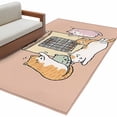 thumbnail image 6 of Pink Brown Cute Cat Kitchen Runner Rug 2.7x5 Washable Runners for Hallway Non Slip Cartoon Funny Heater Cats Large Area Rug Indoor Floor Carpet for Bathroom Laundry Entryway Bedroom Living Room, 6 of 8