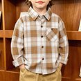 thumbnail image 2 of WXFAZCVU Boys' Button-Down Shirts Plaid Long Sleeved Coat Casual Outwear School Clothing Size 2-3 Years, 2 of 4
