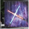 thumbnail image 4 of Ambesonne Galaxy Shower Curtain, Theme, 69"Wx75"L, Purple Blue and Black, 4 of 5
