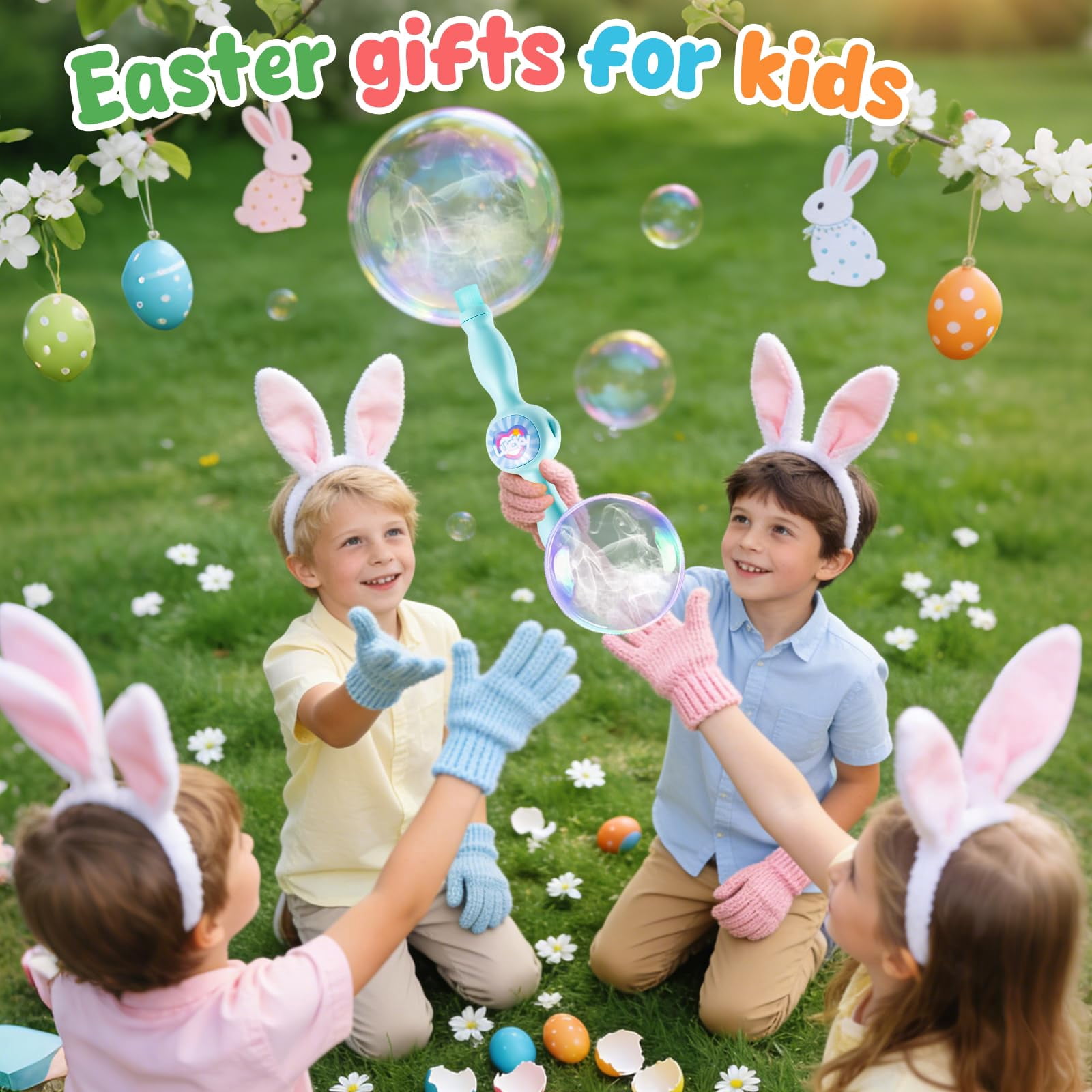 Fog Bubble Machine for Kids, Colorful Smoke Bubble Fog Machine, Elastic Bubble Fog Wand, Magic Interactive Fog Bubble Maker with Smoke, Birthday Boy Girl Gifts