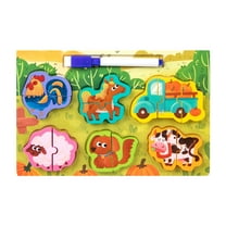 MeetYTOYS Farm Animals Puzzles, Wooden Montessori Toys Birthday Gift Learning Educational Toys