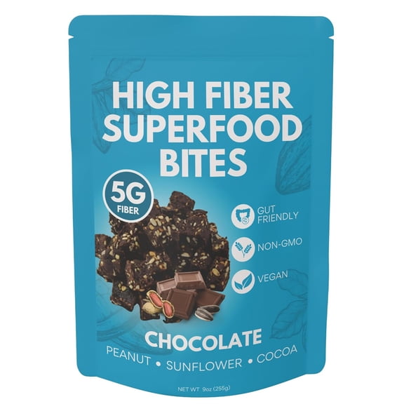 High Fiber Superfood Bites 5g - Clean Fiber Snacks for Adults and Kids - 9 oz