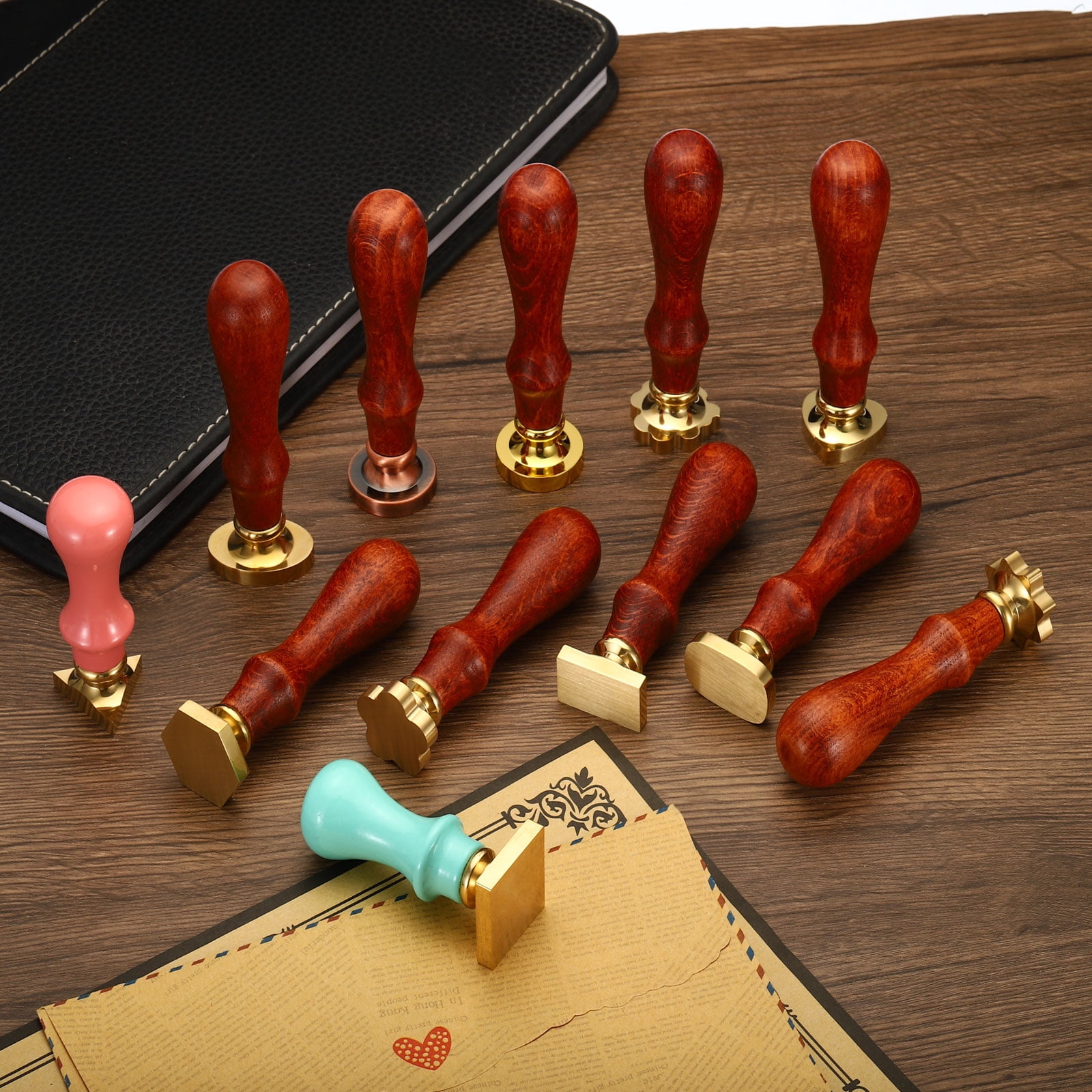 Unique Bargains Round Blank Wax Seal Stamp with Removable Brass Head 1.18"