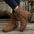 thumbnail image 6 of Women's Ankle Boots - Oversized Square Toe Suede Short Work Boots with Side Zipper and Round Toe, 6 of 9