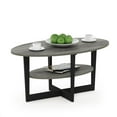 thumbnail image 3 of Furinno JAYA Engineered Wood Oval Coffee Table in French Oak Gray/Black, 3 of 6