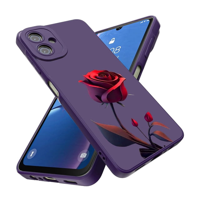 Threehao Funda para Samsung Galaxy A07 Case Uso Rudo, Ultra Delgado Flexible Silicona Púrpura Carcas