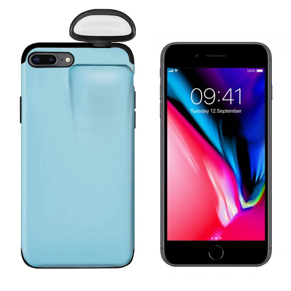 Unified Protection Silicone Gel Rubber 2 in 1 AirPods Phone Cover Case For iPhone  7+/8+Plus (AirPods 1/2 Only)- Sky Blue | Walmart Canada