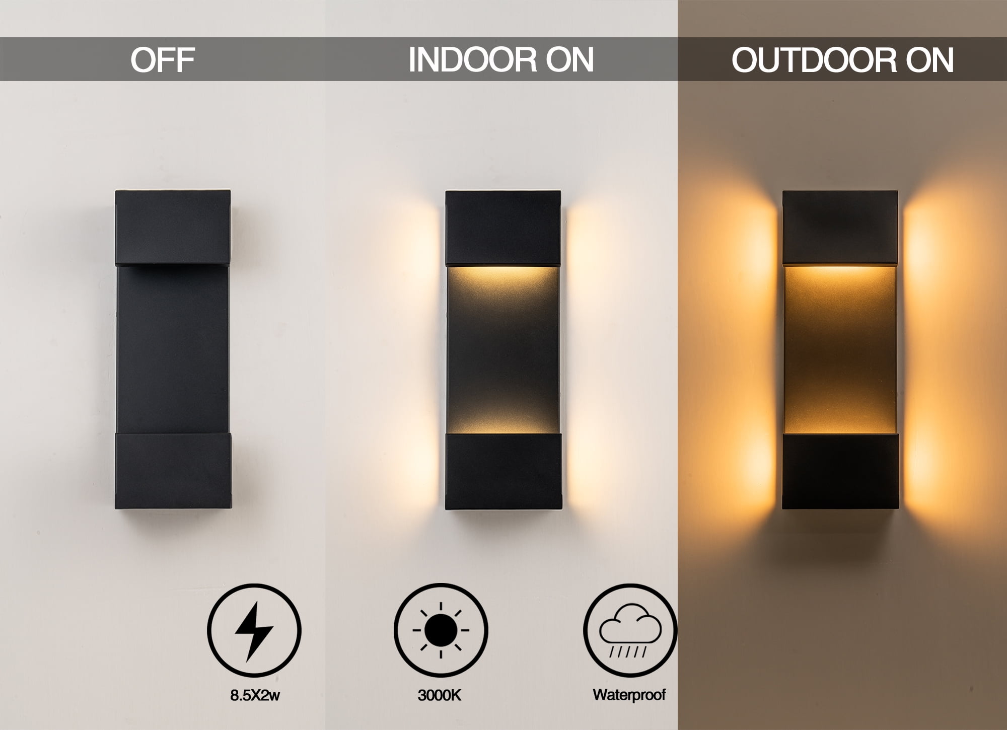 15"Modern Outdoor led Wall Sconce