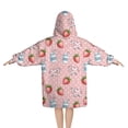 thumbnail image 2 of Pink Cow Milk Strawberry Pattern Blanket Hoodies for Kids 6-13YR Oversize Wearable Blanket Hoodies for Boys Girls Teens, 2 of 7