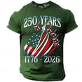thumbnail image 3 of Havenx Men's 250 Years Of American Independence T-Shirt Crew Neck Short Sleeve Shirt American Flag Design Graphic T-Shirts Patriotic We the People 1776 Workout Tee,Camouflage Green M, 3 of 6