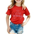 thumbnail image 3 of Hienoo Little Girls Birthday T Shirt Letter Print Short Sleeve Crewneck T-Shirt Tee Top, 3 of 3