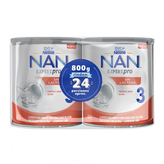 Alimento infantil sin lactosa NAN 800g