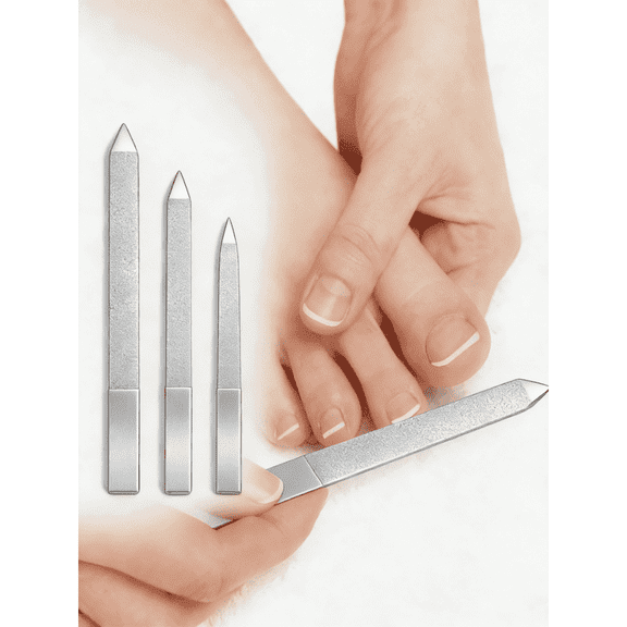Nail buffer, 3 Pcs Diamond Nail File Set for Women Men Stainless Steel , for Salon Home Travel Manicure Pedicure Nail Care Tool