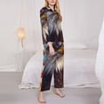 thumbnail image 3 of Fotbe Bald Eagle Pilot Pattern Long Sleeve Pajama Set for Women,Sleepwear Set,2-piece Loungewear Set,Soft PJs Comfy Nightwear with Pockets -Medium, 3 of 7