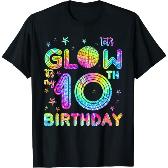 It'S My 10Th Birthday Glowing 80S 10 Year Old Double Digits T-Shirt