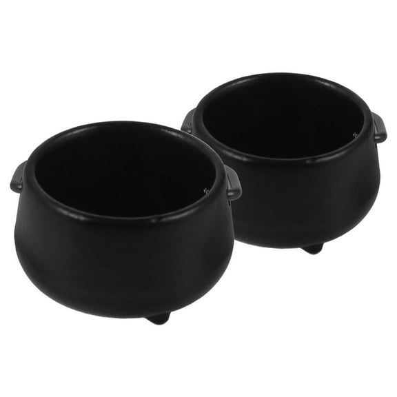 Clispeed Mini Cauldrons Cauldron Decor Black Plastic 2pcs