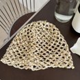 thumbnail image 3 of Byfri Sequin Crochet Skull Cap Hollow Out Summer Beanie Hat for Beach Parties Beige 54-58cm, 3 of 7