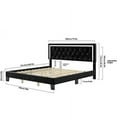 Homfa King Size Bed Frame with Adjustable Headboard, Diamond Tufted Upholstered Platform Bed