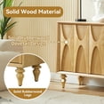 thumbnail image 3 of LKTART 63" Walnut Wood Sideboard Buffet Cabinet with Storage, Kitchen Credenza Accent Console Table with Roman Legs, Ash Veneer Dovetail Tri Natural, 3 of 7