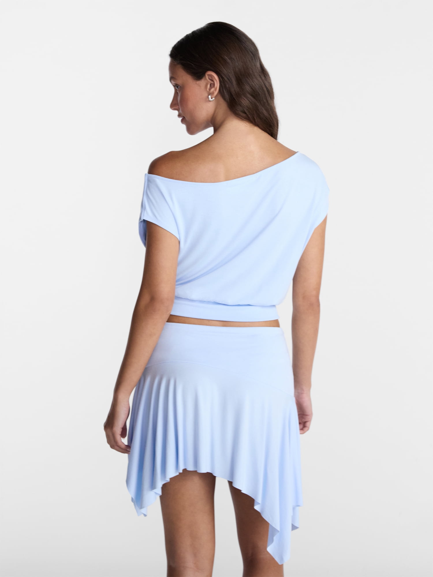 No Boundaries Asymmetrical Top with Banded Bottom, Women's XXS-XXL