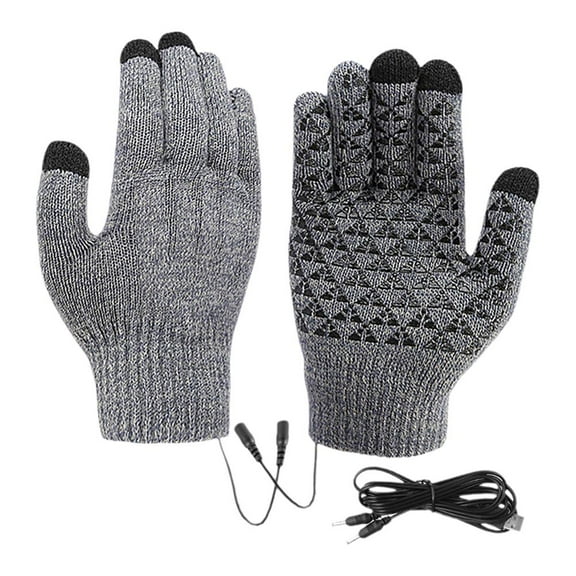 Wmool USB Heated Gloves, Winter Warm Heated Gloves, Rechargeable Heating Gloves, Touchscreen Gloves Hand Warmers Work Gloves Unisex Washable Knitting Glove for Women Men