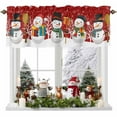 thumbnail image 4 of Kitchen Valances for Window, Winter Funny Snowman Light Filtering Rod Pocket Valance Curtain, Christmas Snowflakes on Red &nbsp;Short Curtains Window Topper for Bedroom Bathroom Living Room 42x12in, 4 of 8