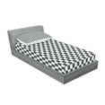 thumbnail image 2 of Checkered Fitted Sheet & Pillow Sham Set, Monochrome Composition Classical Chessboard Inspired Abstract Tile Print, Decorative Printed 4 Piece Bedding Decor Set, Twinxl, Grey White, by Ambesonne, 2 of 3