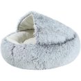 thumbnail image 1 of Cesta de felpa para mascotas TANGJMXG Cesta cálida semicerrada en forma de rosquilla para perro y gato, 1 of 4