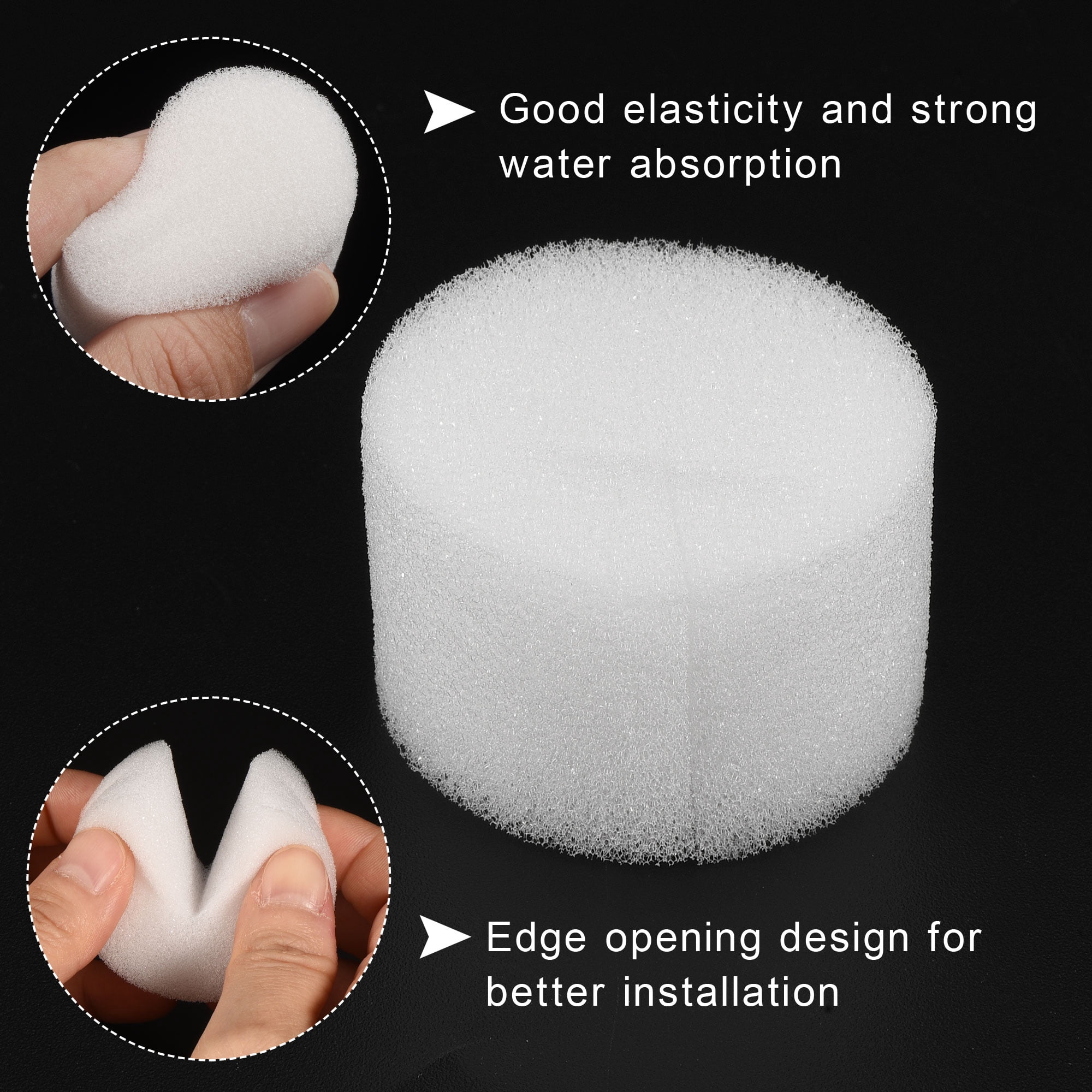 Uxcell 100pcs Hydroponic Sponges, 1.77" Growing Media Cylindrical Sponges for Home Vegetable Flower Planting, White