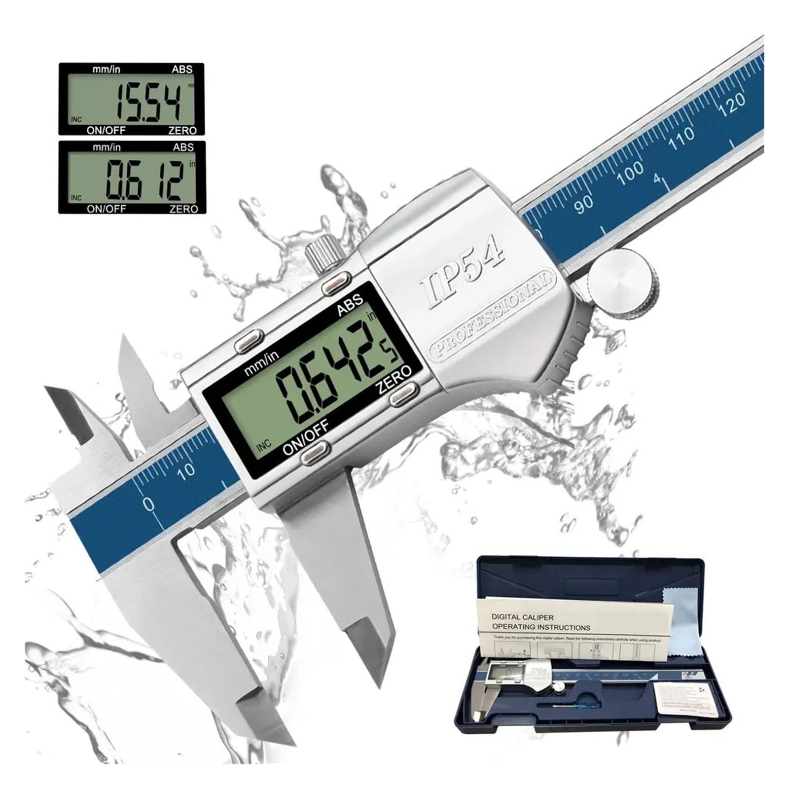 150mm Electronic Digital Caliper Stainless Vernier High Precision IP54Steel Measuring Tool