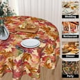 thumbnail image 4 of Fall Tablecloth Maple Leaf Round Tablecloth 60 Inch Autumn Harvest Leaves Decorative Table Cloth Thanksgiving Farmhouse Rustic Polyester Table Cover for Holiday Kitchen Dining Party Indoor Outdoor, 4 of 6