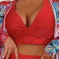 thumbnail image 5 of Swimsuit with Cover Up Set High Waist Bikinis 2024 3 Piece Bikini Set Cover Up Swimsuit for Women Long Sleeve Push Up Swimwear Beach Wear Bathing Suit Female Womens Swimwear Cover-ups, 5 of 9