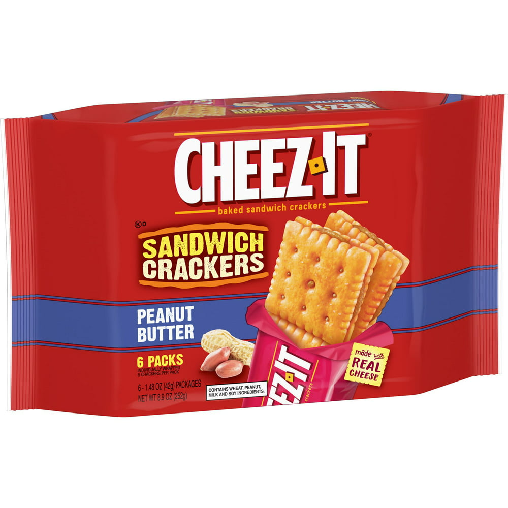 CheezIt Baked Peanut Butter Sandwich Crackers, 1.48 Oz., 6 Count