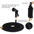 thumbnail image 3 of Tuyau d'Eau Extensible de 72 Pi, Raccords en Laiton Massif de 3/4 Po, Tuyau d'Eau Léger Pliable en Tissu NoKink Résistant, avec Buse de Tuyau de Pulvérisation à 8 Fonctions pour le Nettoyage du Jardin et de l'Extérieur (72 Pi), 3 of 7