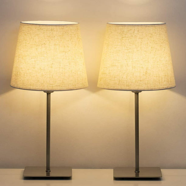 Bedside Table Lamps Set Of 2 Square, Small Square Lampshade For Table Lamp