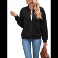 thumbnail image 1 of Chaqueta Informal de Mujer con Cuello Alto y Cremallera, Ideal para Otoño. Conjuntos con Bolsillos. Negro M, 1 of 10