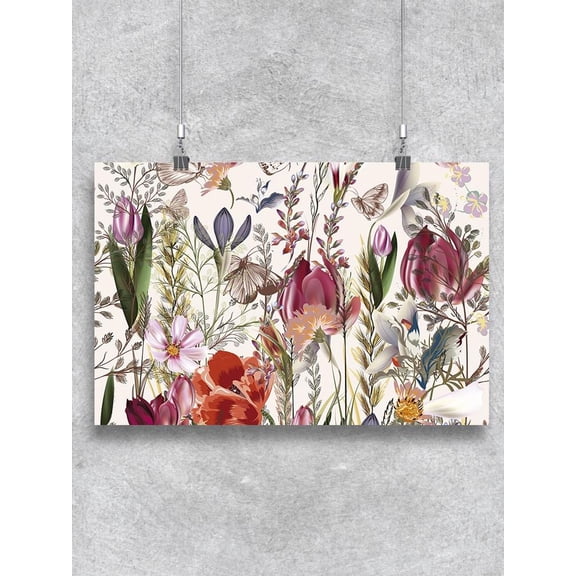 Vintage Flower Pattern Design Poster -Image by Shutterstock