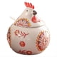 thumbnail image 1 of Salero de Cerámica con Tapa y Cuchara, Tarro Grande de 13 Oz con Forma de Pollo, Soporte para Sal para Mostrador, Café y Dulces, Color Rojo., 1 of 5