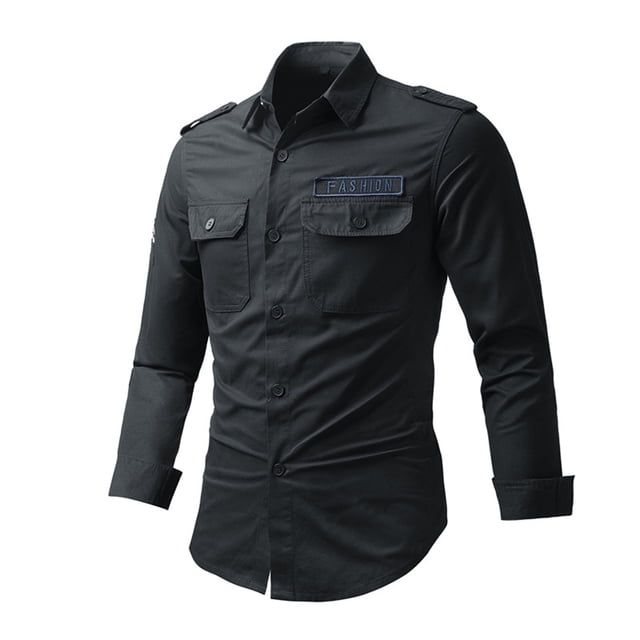 Camisa de Ropa de Trabajo Para Hombres, Ropa de Trabajo de Talla Grande, Camisa de Algodón de Manga Larga, Suelta Odeerbi ODB-6