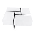 thumbnail image 4 of White Extendable Coffee Table, Square Modern Design with 4 Hidden Compartments, Sliding Puzzle Top for Living Room, UV Gloss Finish, 4 of 17