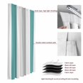 thumbnail image 6 of Turquoise Striped Blackout Curtains for Bedroom/Living Room, Pinch Pleated Black Out Curtains, Geometric Vertical Grey Stripes White Room Darkening Window Drapes with Hooks 2 Panels, 59"x70", 6 of 8